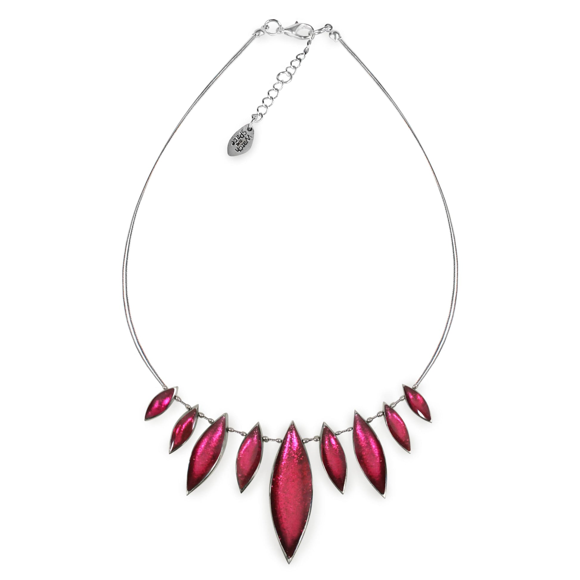 Pink Pewter Petals Necklace