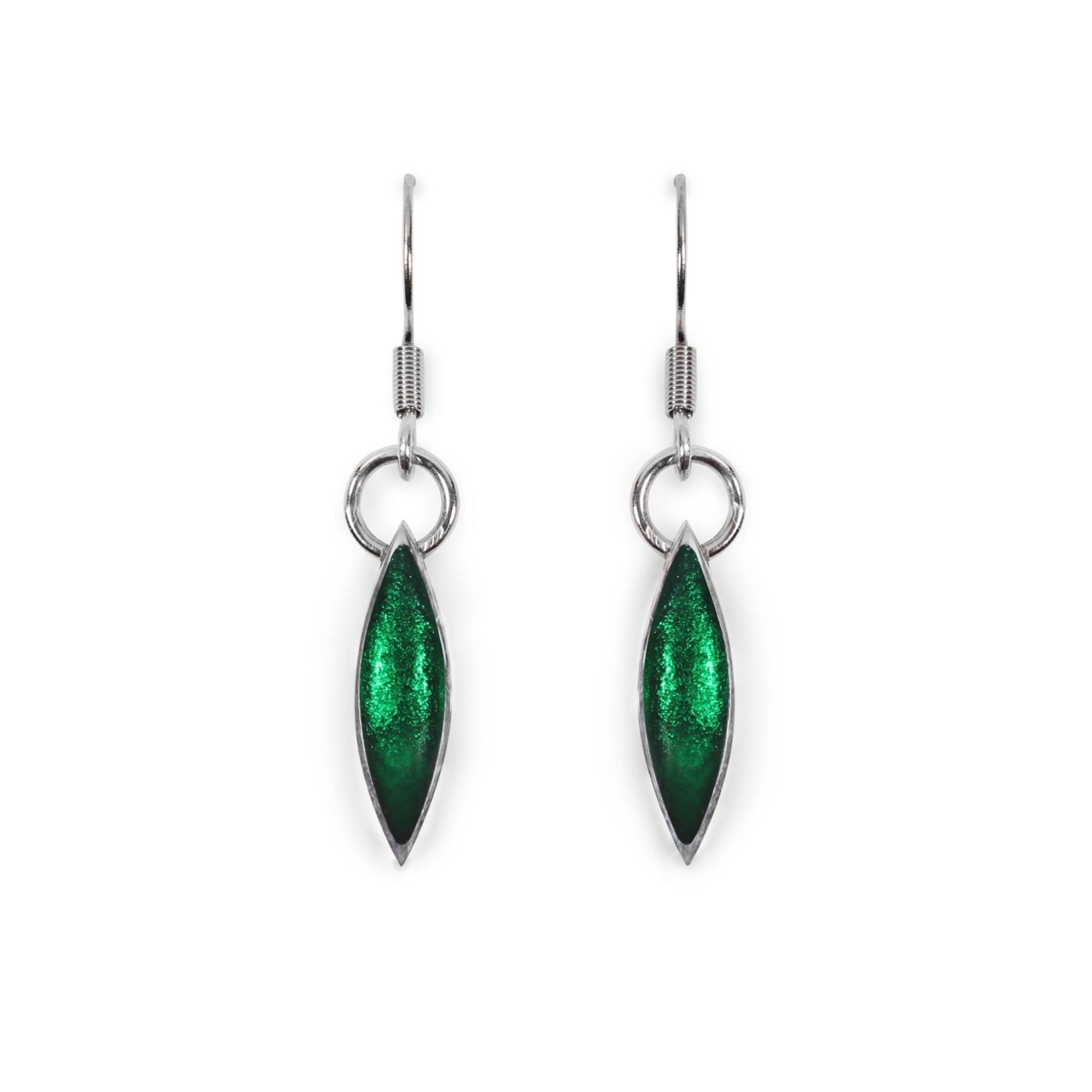 Emerald Pewter Petals Fish Hook Earrings | The Jewellery Stop
