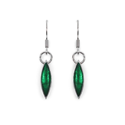Emerald Pewter Petals Fish Hook Earrings | The Jewellery Stop
