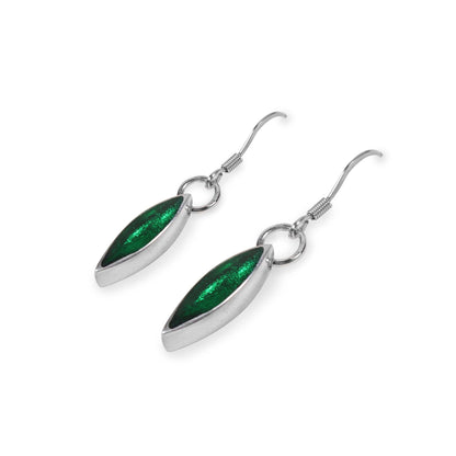 Emerald Pewter Petals Fish Hook Earrings | The Jewellery Stop
