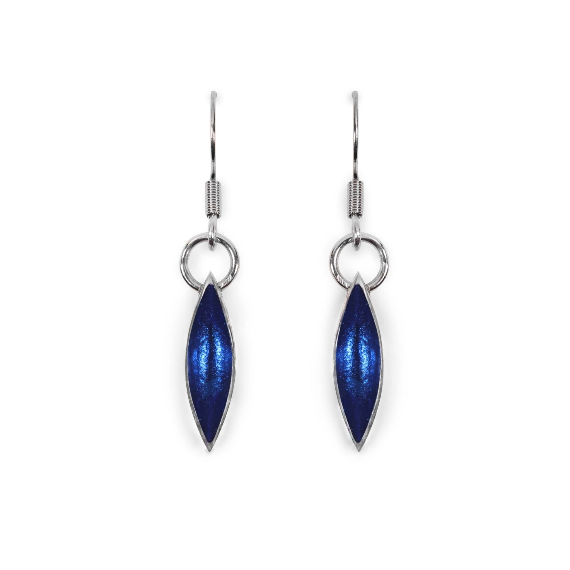 Navy Pewter Petals Fish Hook Earrings | The Jewellery Stop