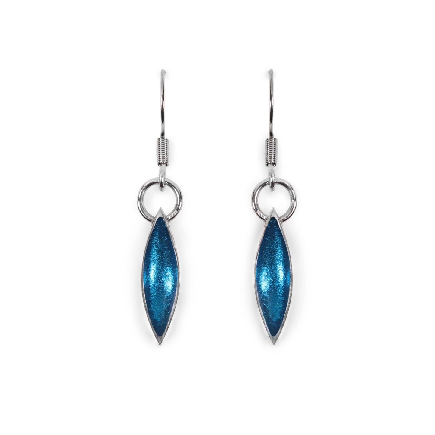 Turquoise Pewter Petals Fish Hook Earrings | The Jewellery Stop