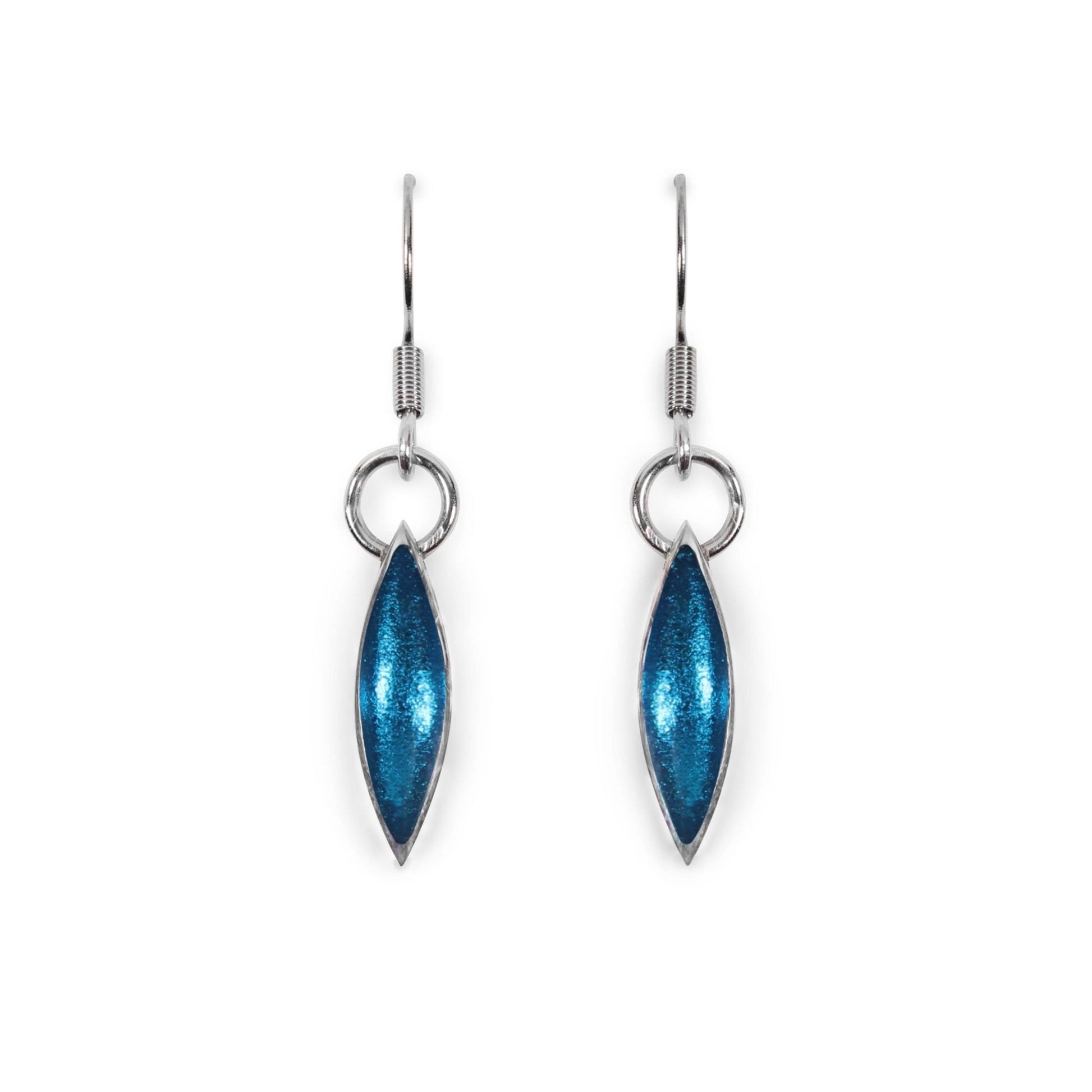 Turquoise Pewter Petals Fish Hook Earrings | The Jewellery Stop