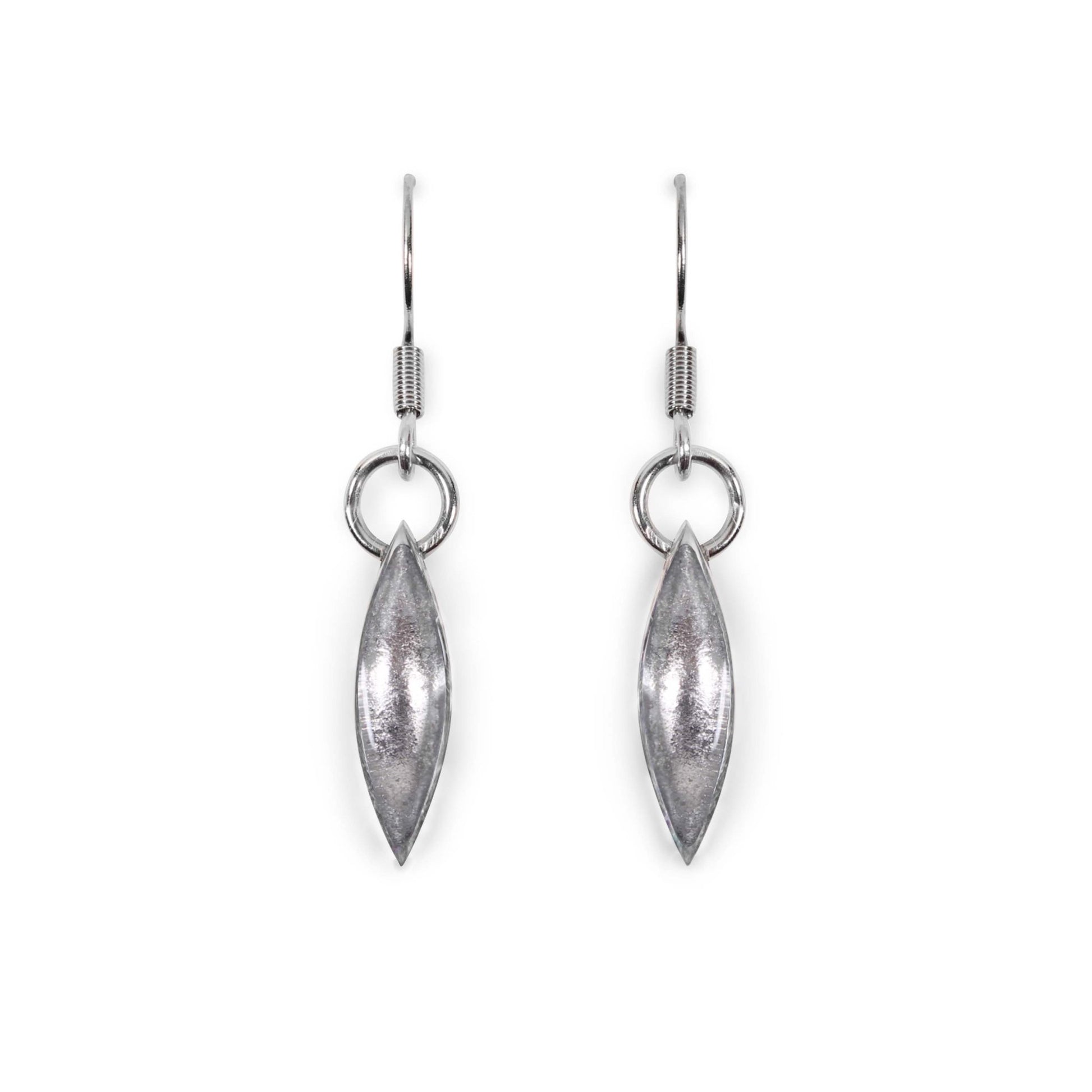 White Pewter Petals Fish Hook Earrings | The Jewellery Stop