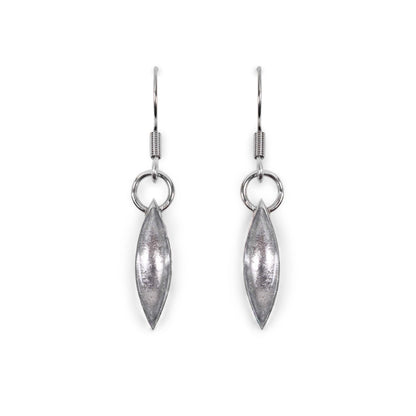 White Pewter Petals Fish Hook Earrings | The Jewellery Stop