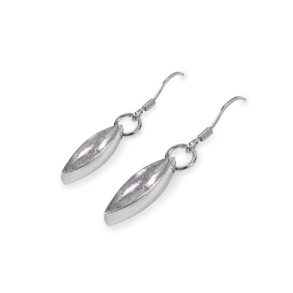 White Pewter Petals Fish Hook Earrings | The Jewellery Stop