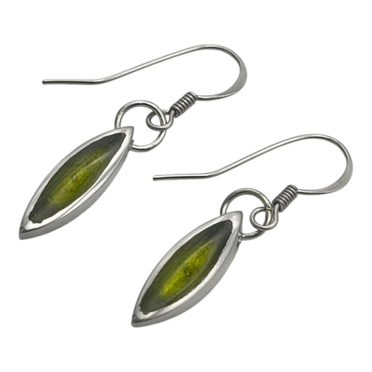 Lime Pewter Petals Fish Hook Earrings | The Jewellery Stop