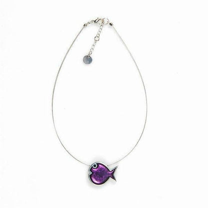 Purple Bubble Fish Shiny Pendant | The Jewellery Stop