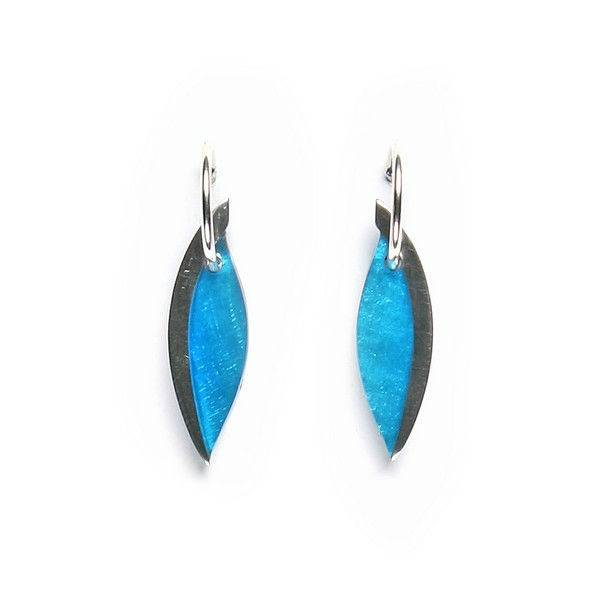 Teal Angel Wings Creole Earrings | The Jewellery Stop