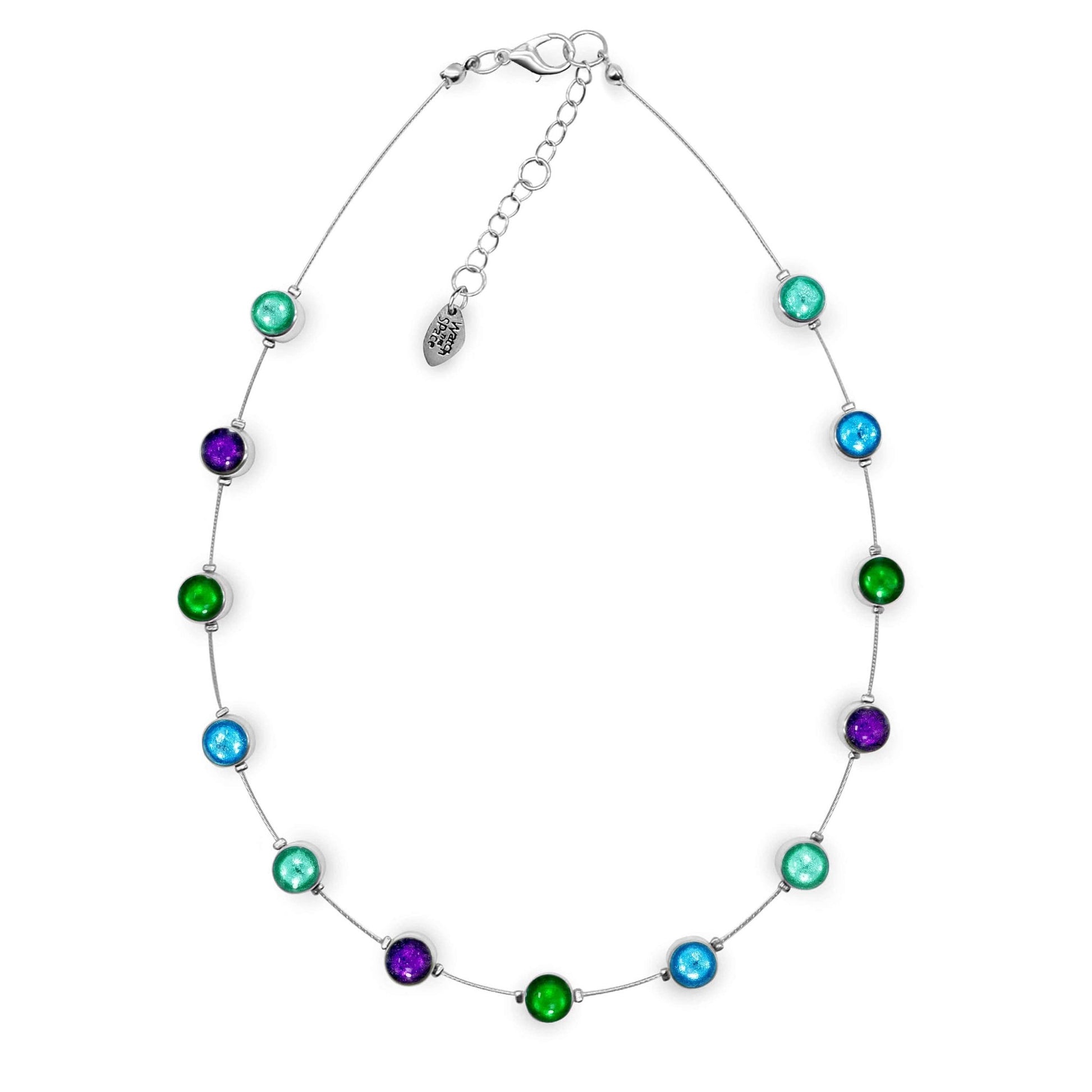 Aurora Aluminium Circles Small Shiny Floating Necklace | The Jewellery Stop