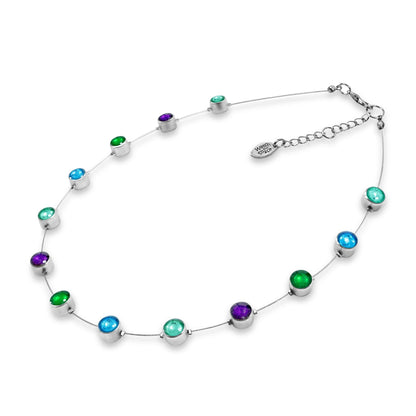 Aurora Aluminium Circles Small Shiny Floating Necklace | The Jewellery Stop