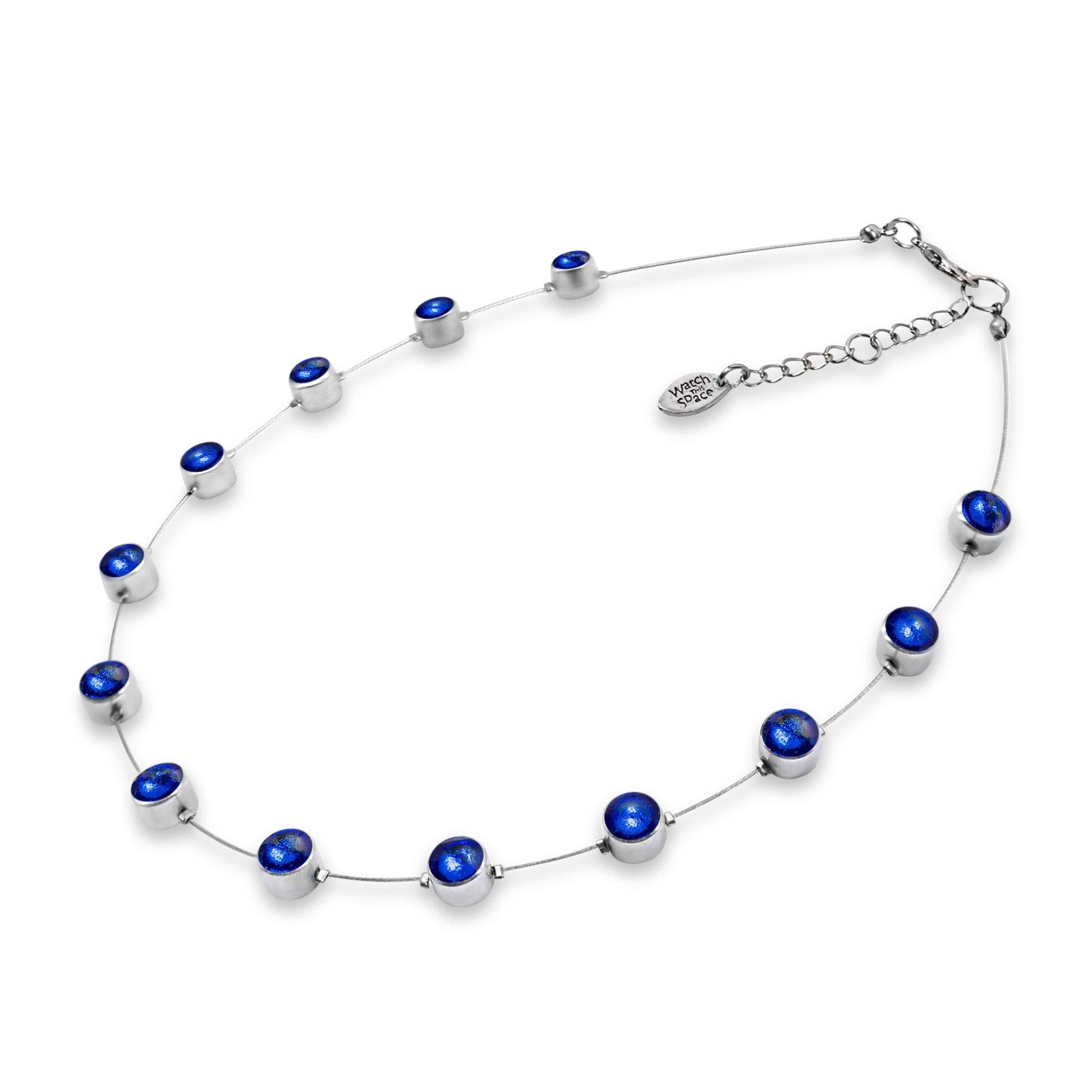 Azure Aluminium Circles Small Shiny Floating Necklace | The Jewellery Stop