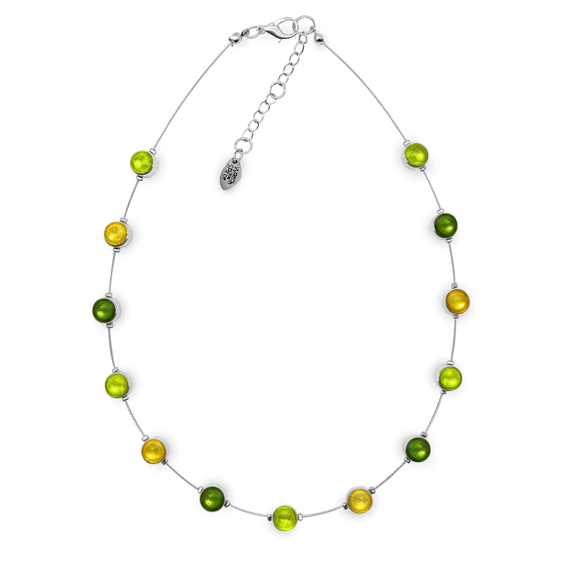 Citrus Aluminium Circles Small Shiny Floating Necklace | The Jewellery Stop