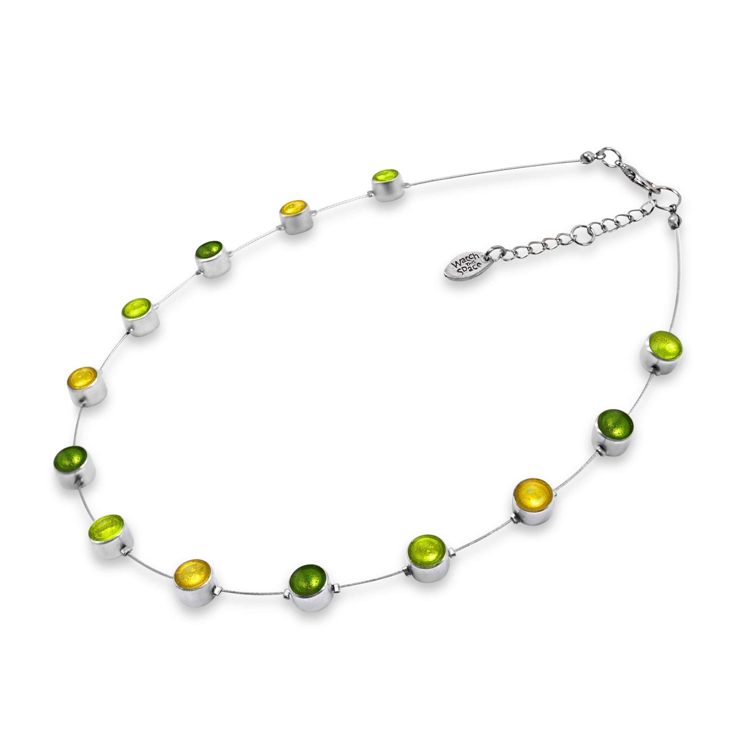Citrus Aluminium Circles Small Shiny Floating Necklace | The Jewellery Stop