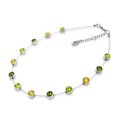Citrus Aluminium Circles Small Shiny Floating Necklace | The Jewellery Stop