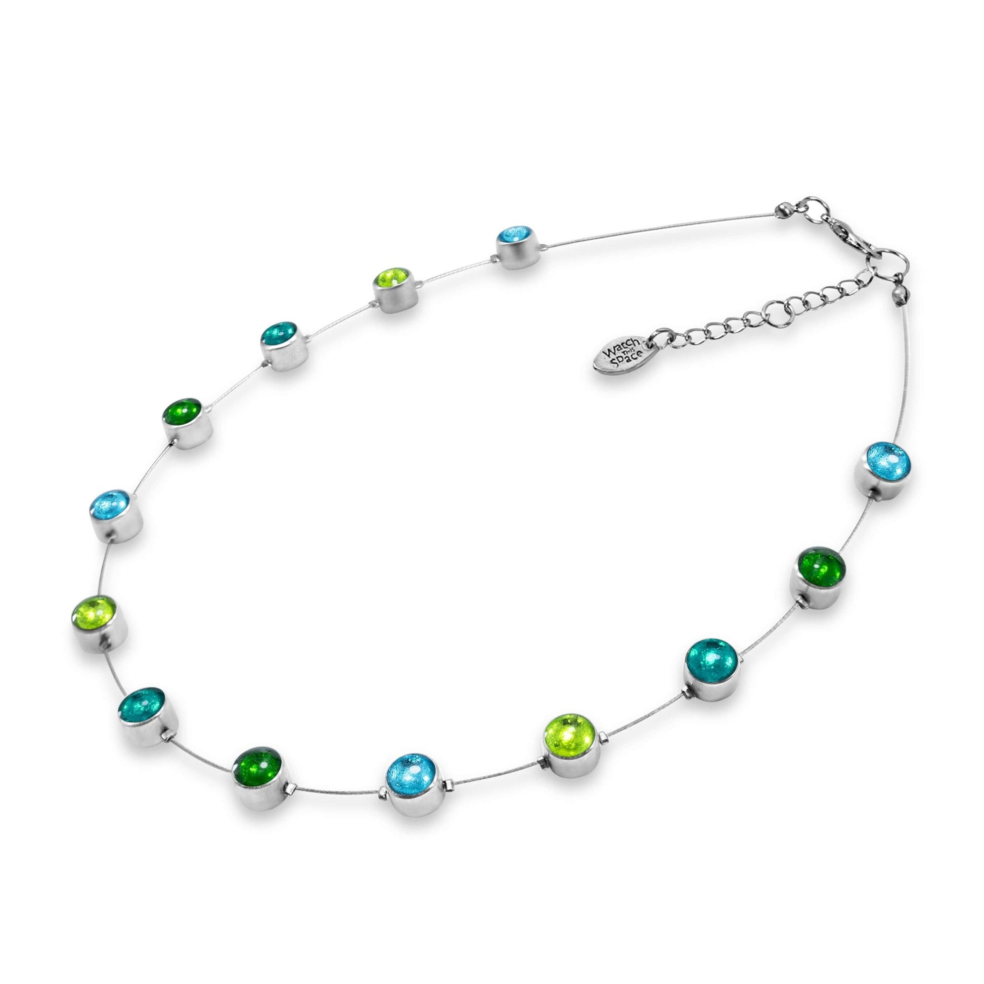Neptune Aluminium Circles Small Shiny Floating Necklace | The Jewellery Stop