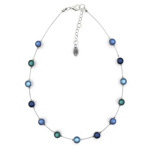 Pacific Aluminium Circles Small Shiny Floating Necklace | The Jewellery Stop