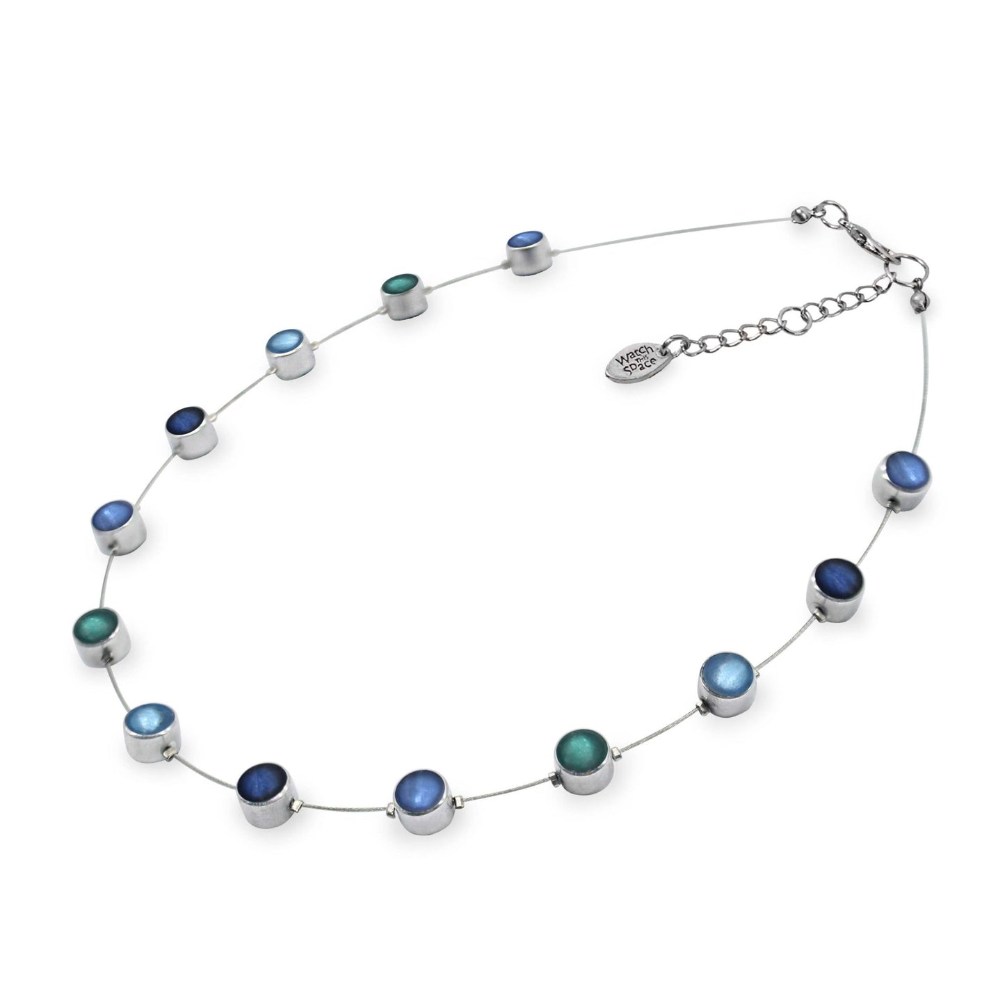 Pacific Aluminium Circles Small Shiny Floating Necklace | The Jewellery Stop