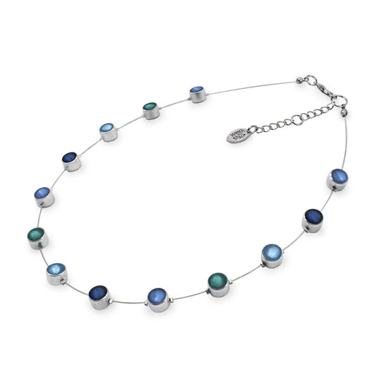 Pacific Aluminium Circles Small Shiny Floating Necklace | The Jewellery Stop