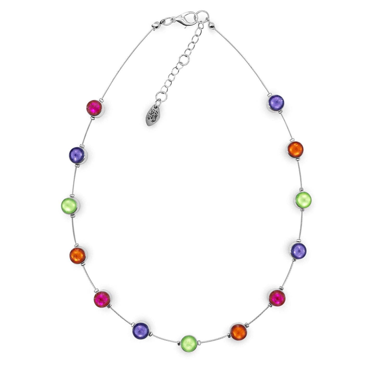 Sherbet Aluminium Circles Small Shiny Floating Necklace | The Jewellery Stop