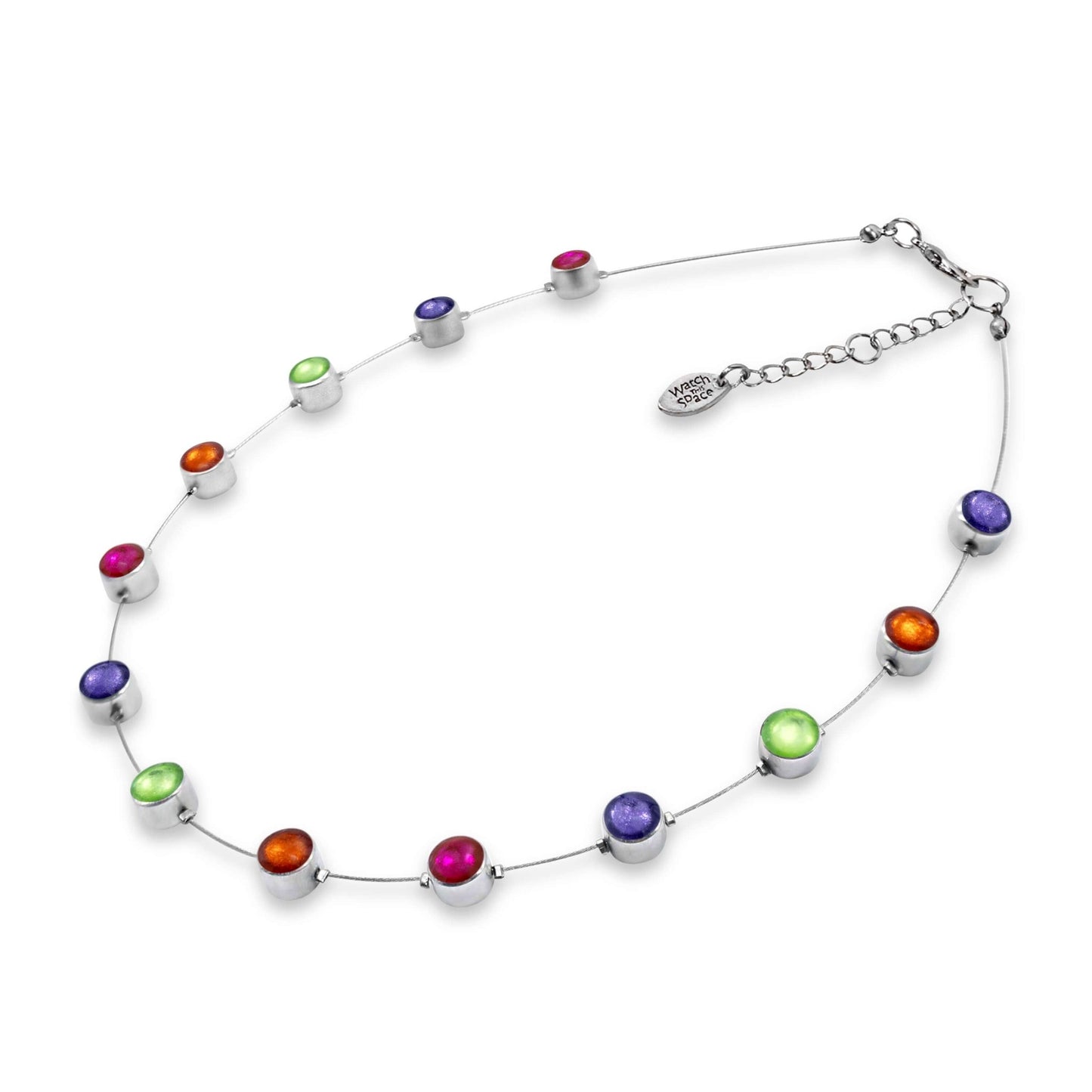 Sherbet Aluminium Circles Small Shiny Floating Necklace | The Jewellery Stop