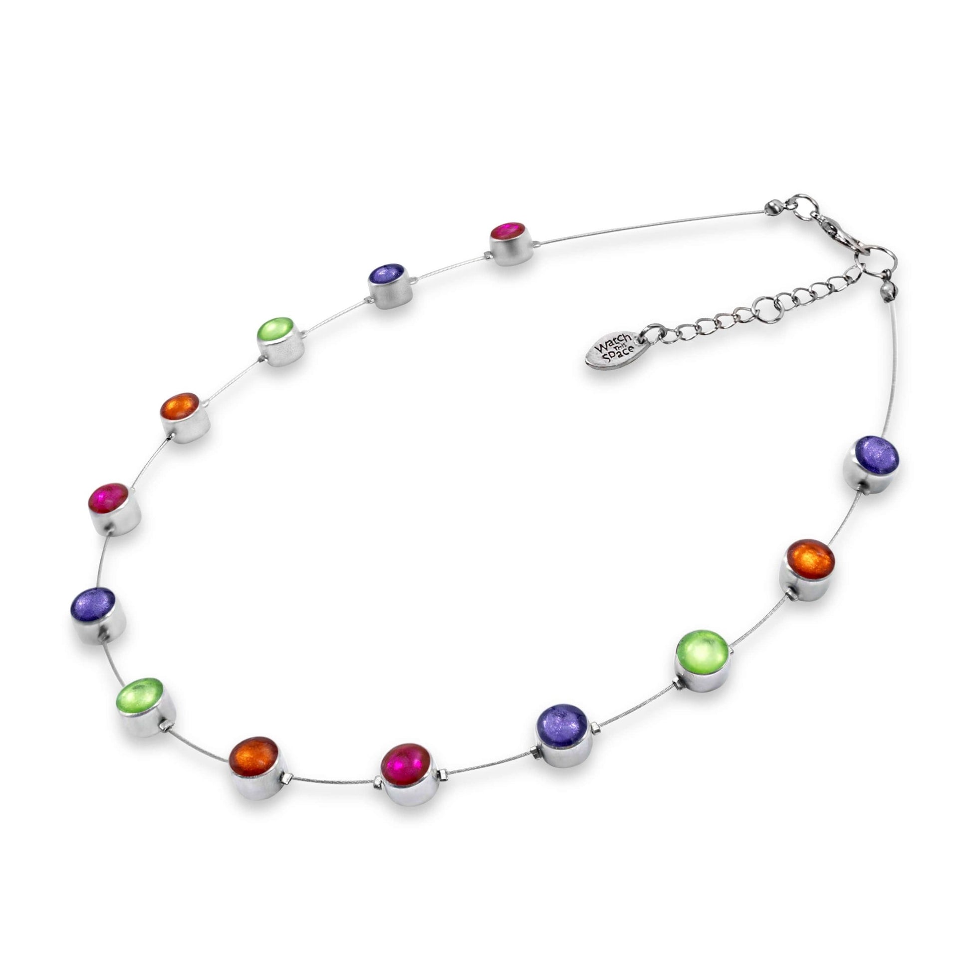 Sherbet Aluminium Circles Small Shiny Floating Necklace | The Jewellery Stop