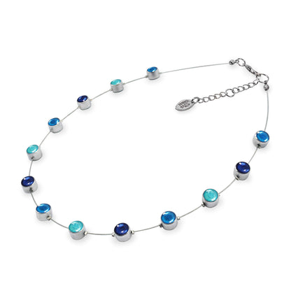 Turquoise Aluminium Circles Small Shiny Floating Necklace | The Jewellery Stop