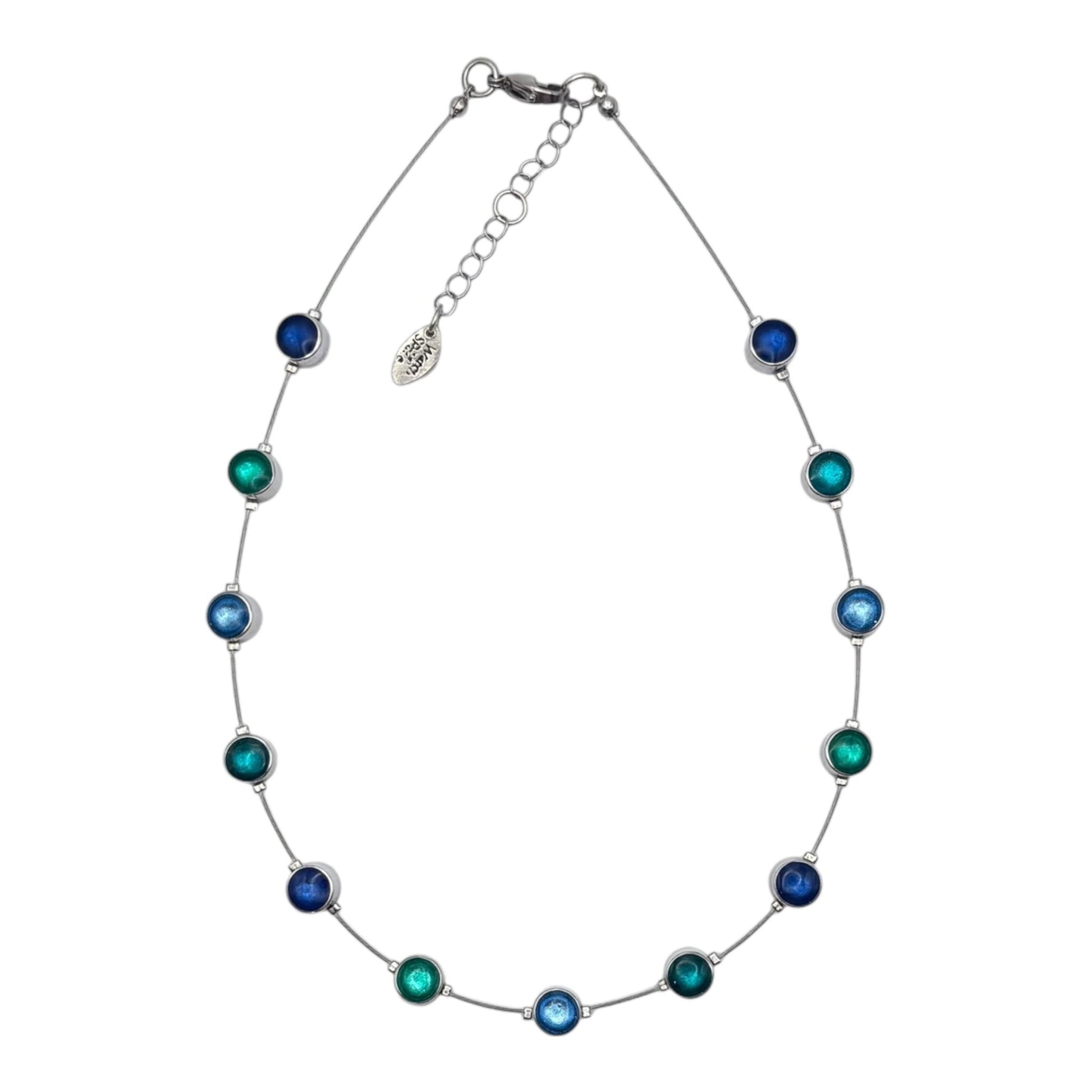 Crystal Aluminium Circles Small Shiny Floating Necklace | The Jewellery Stop