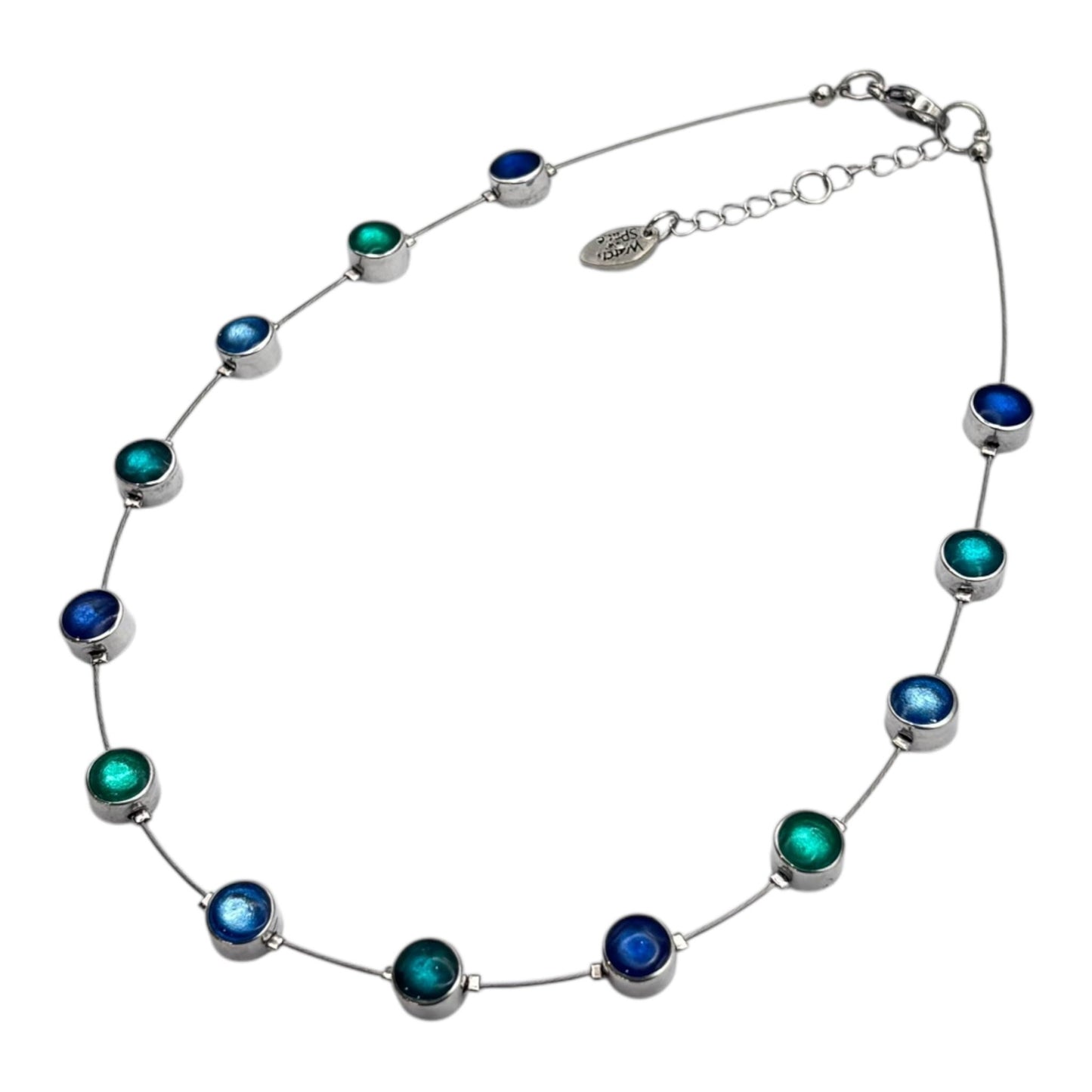 Crystal Aluminium Circles Small Shiny Floating Necklace | The Jewellery Stop