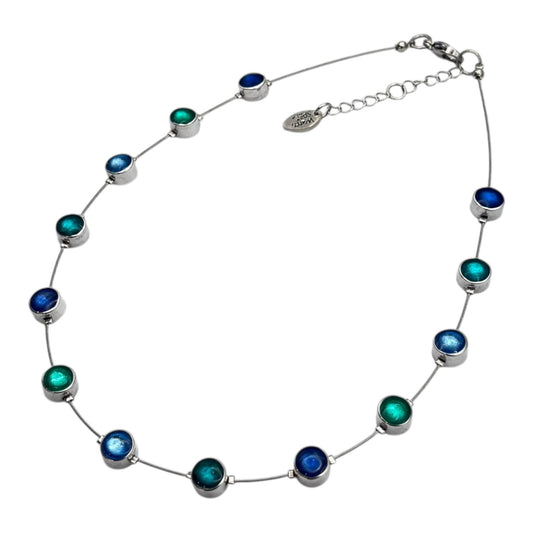 Crystal Aluminium Circles Small Shiny Floating Necklace | The Jewellery Stop