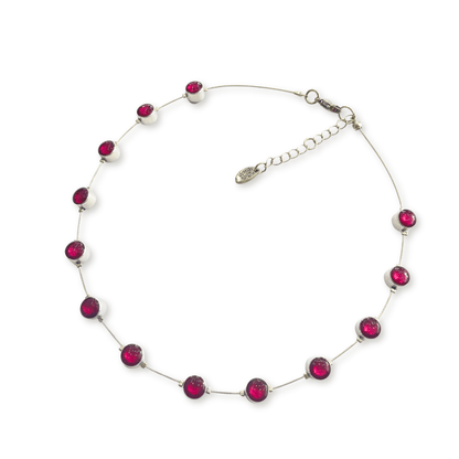 Pink Aluminium Circles Small Shiny Floating Necklace