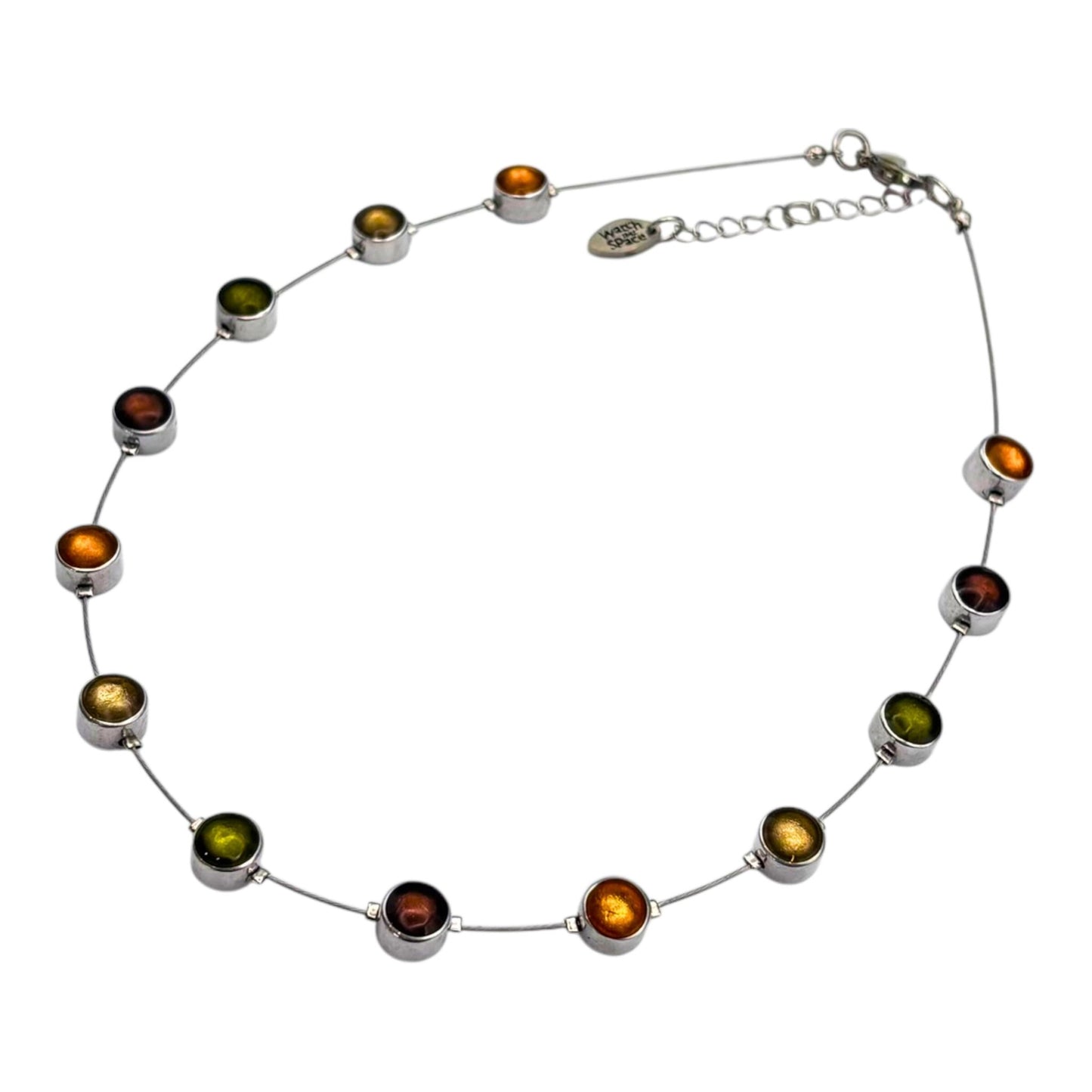 Pistachio Aluminium Circles Small Shiny Floating Necklace | The Jewellery Stop