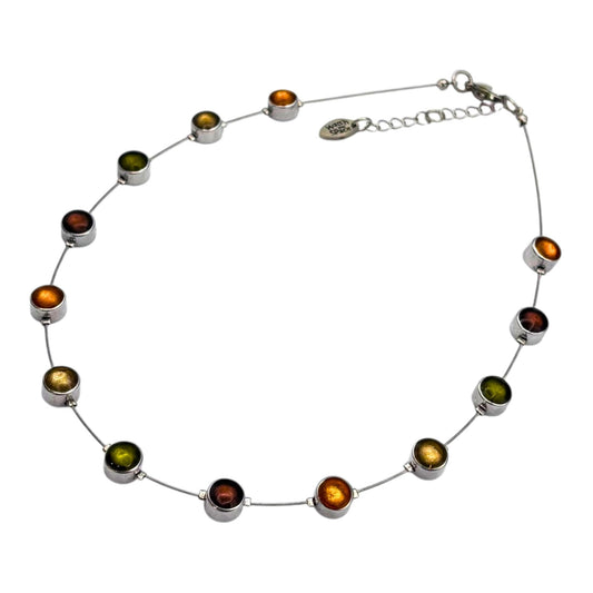 Pistachio Aluminium Circles Small Shiny Floating Necklace | The Jewellery Stop