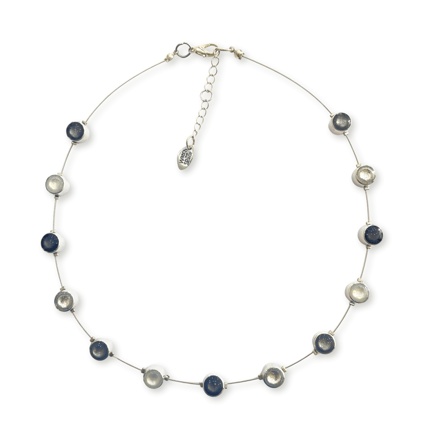 Silhouette Aluminium Circles Small Shiny Floating Necklace