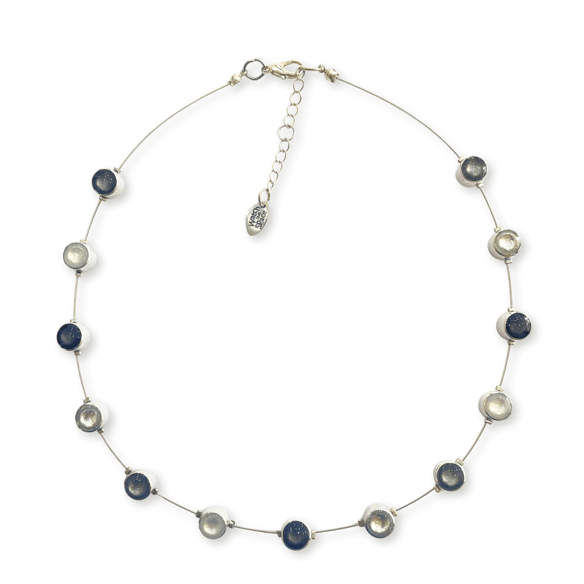 Silhouette Aluminium Circles Small Shiny Floating Necklace