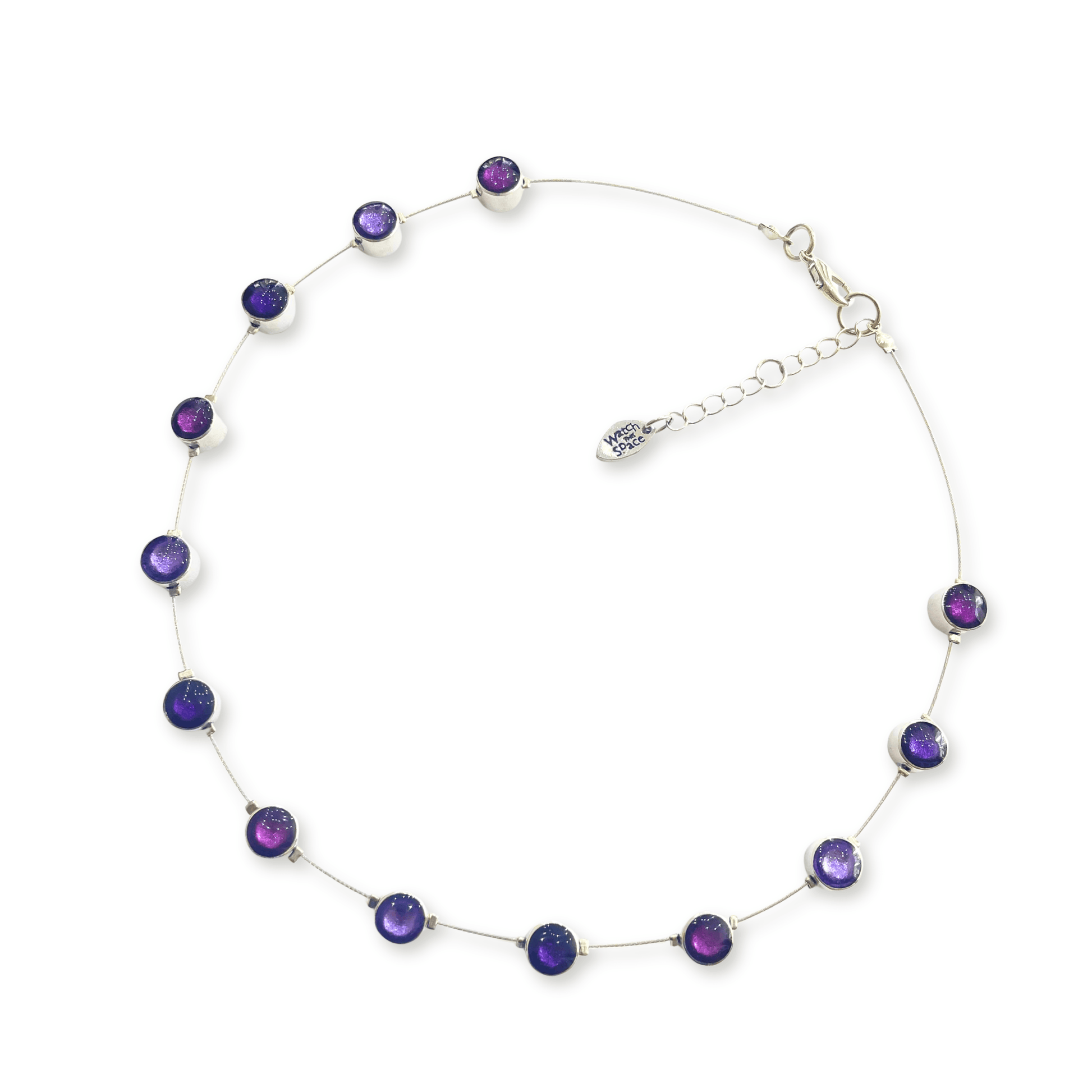 Sweetpea Aluminium Circles Small Shiny Floating Necklace