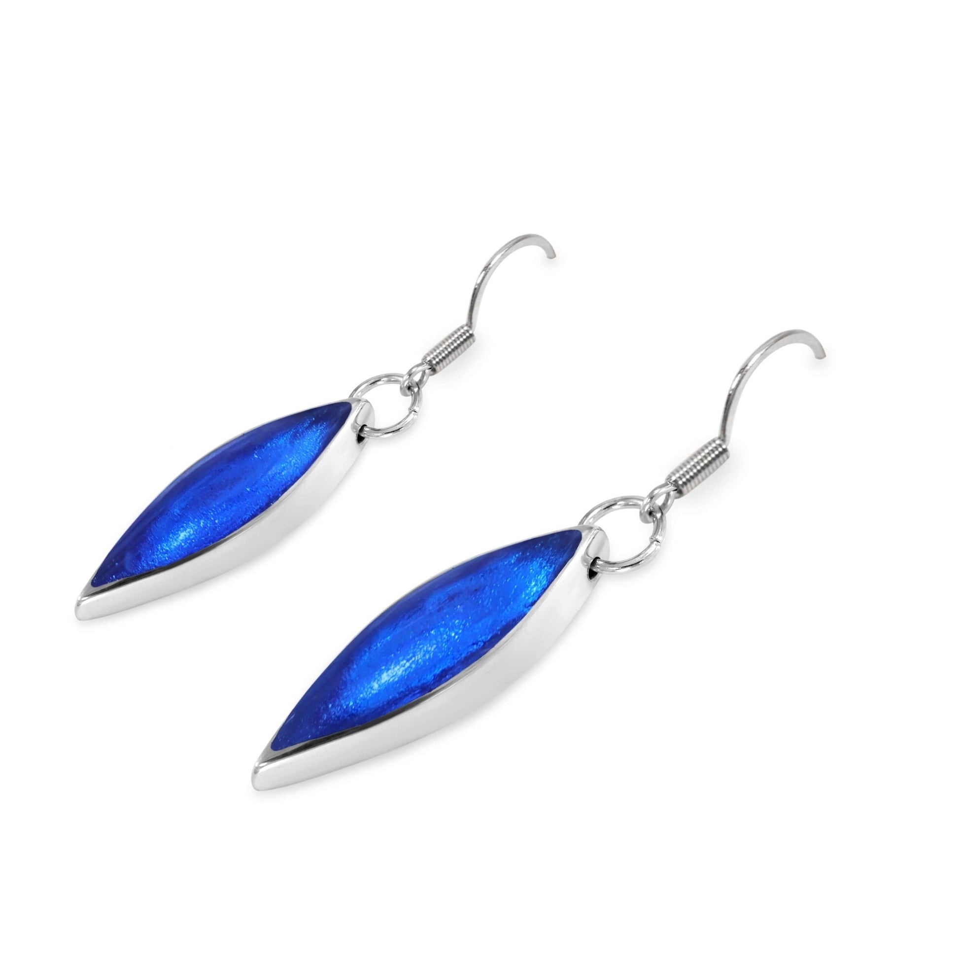 Azure Pewter Petals Large Fish Hook Earrings | The Jewellery Stop