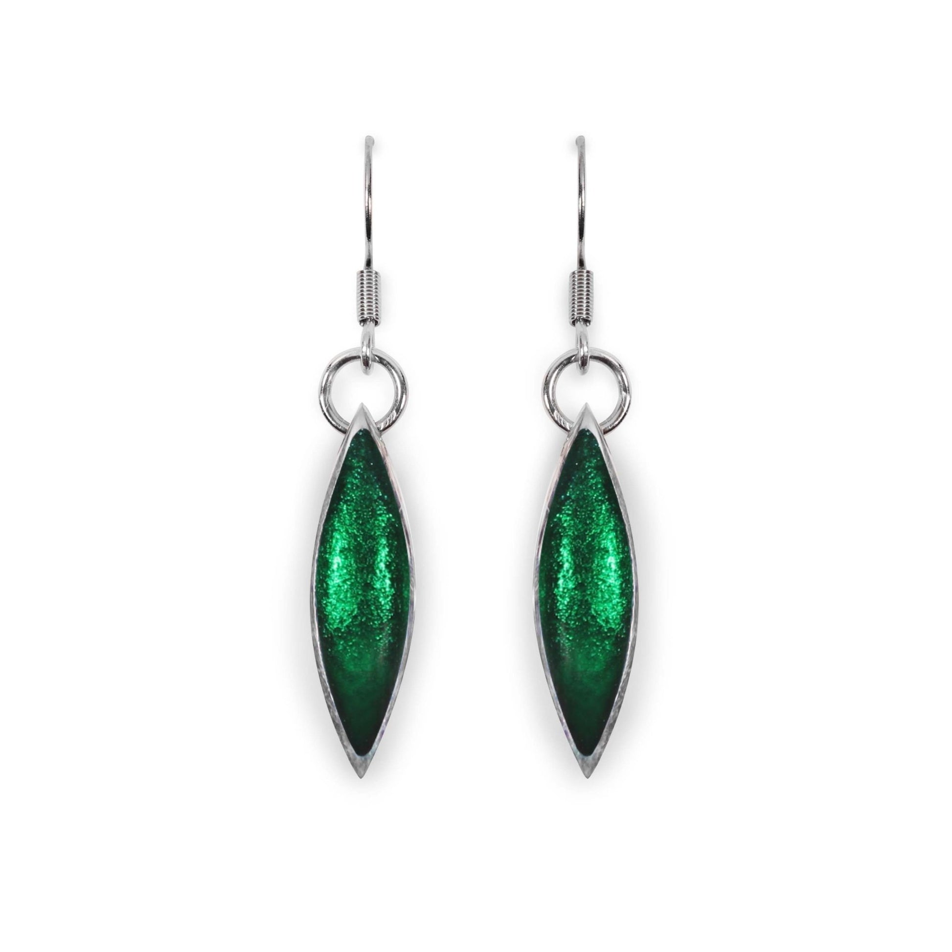 Emerald Pewter Petals Large Fish Hook Earrings | The Jewellery Stop