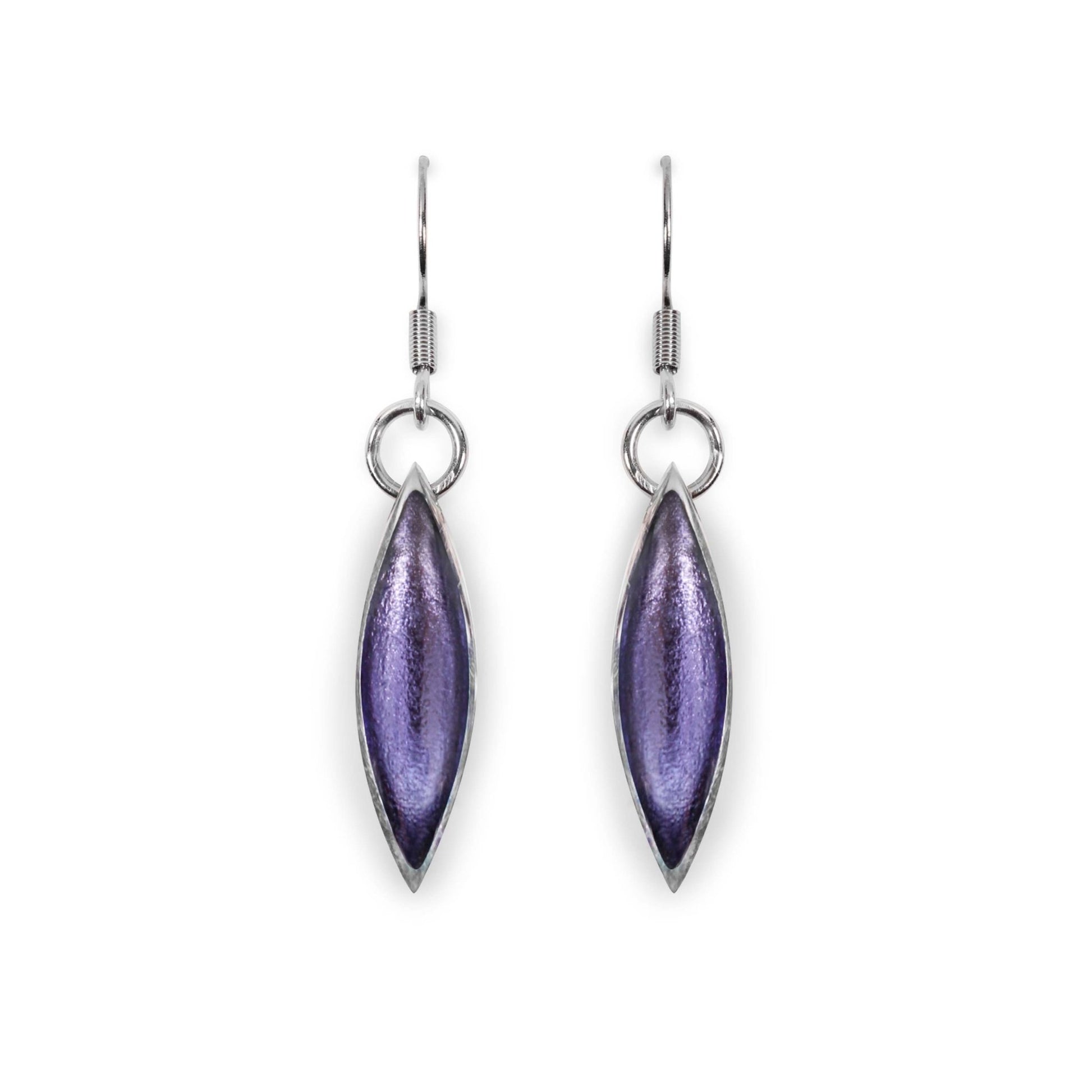 Lavender Pewter Petals Large Fish Hook Earrings | The Jewellery Stop