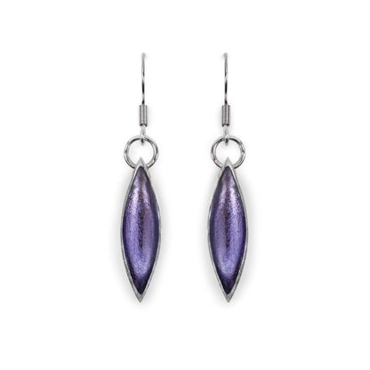 Lavender Pewter Petals Large Fish Hook Earrings | The Jewellery Stop