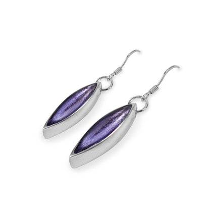 Lavender Pewter Petals Large Fish Hook Earrings | The Jewellery Stop