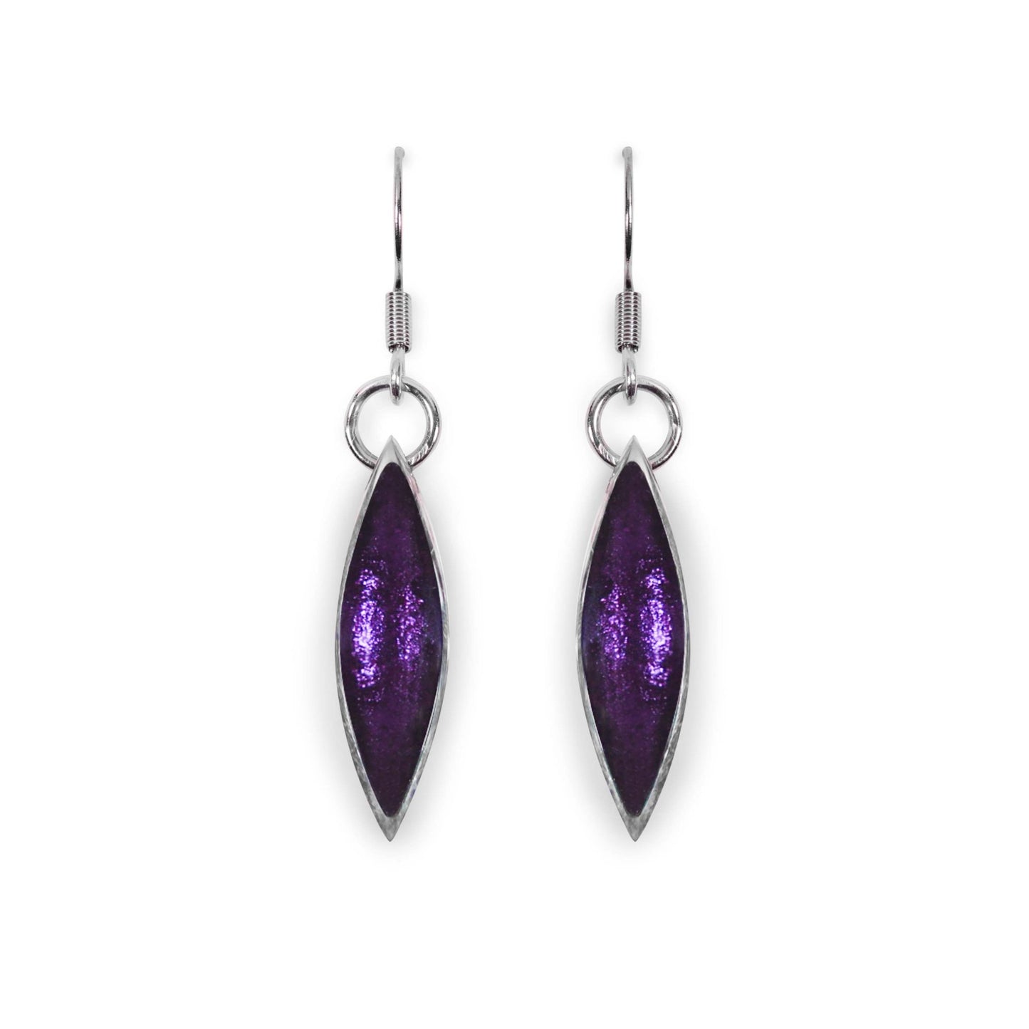 Peacock Pewter Petals Large Fish Hook Earrings | The Jewellery Stop