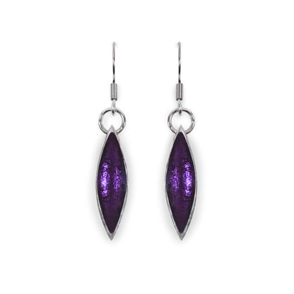 Peacock Pewter Petals Large Fish Hook Earrings | The Jewellery Stop