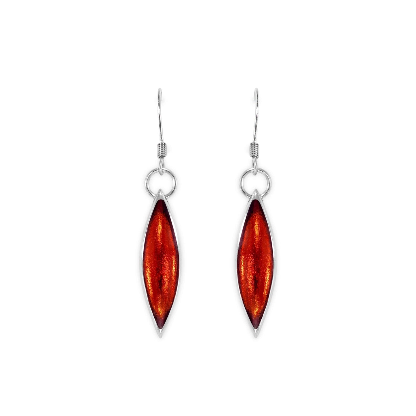 Terracotta Pewter Petals Large Fish Hook Earrings | The Jewellery Stop