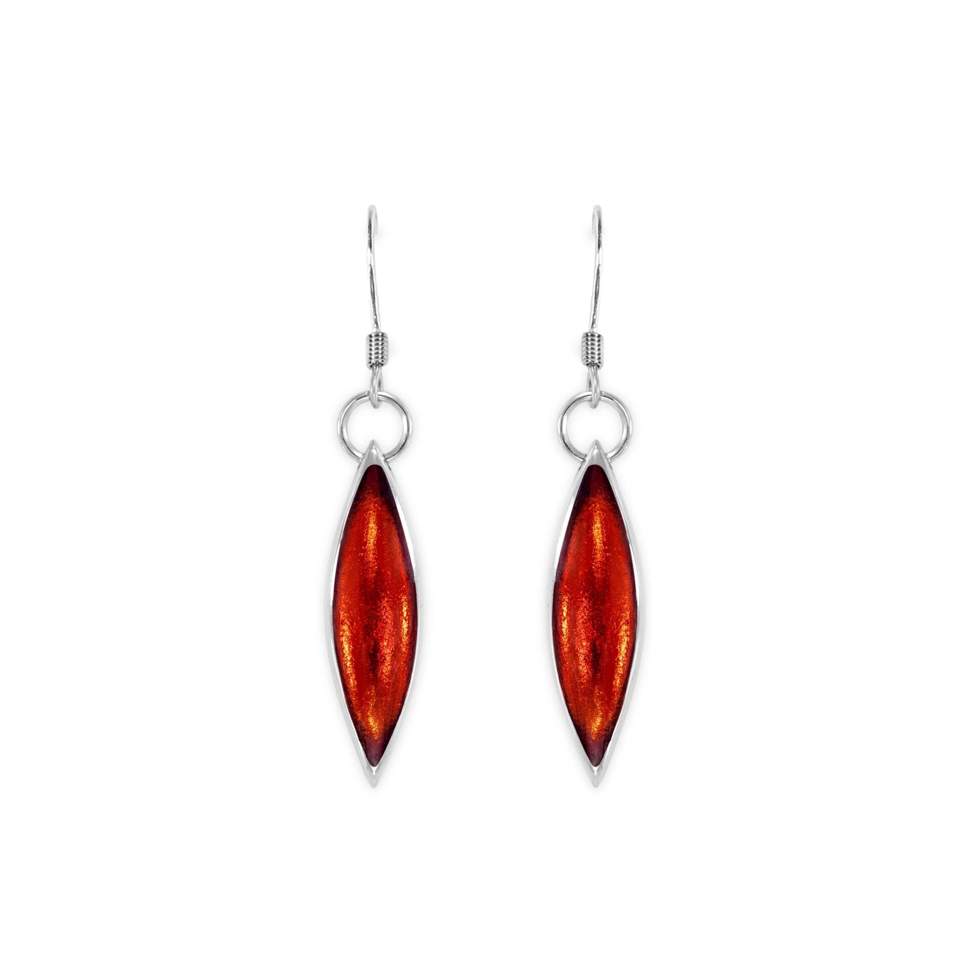 Terracotta Pewter Petals Large Fish Hook Earrings | The Jewellery Stop