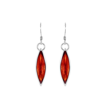 Terracotta Pewter Petals Large Fish Hook Earrings | The Jewellery Stop