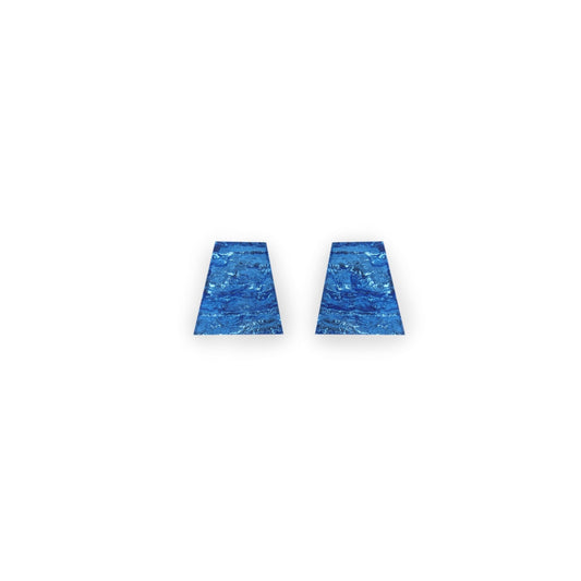 Azure Aztec Shiny Extra Large Stud Earrings | The Jewellery Stop