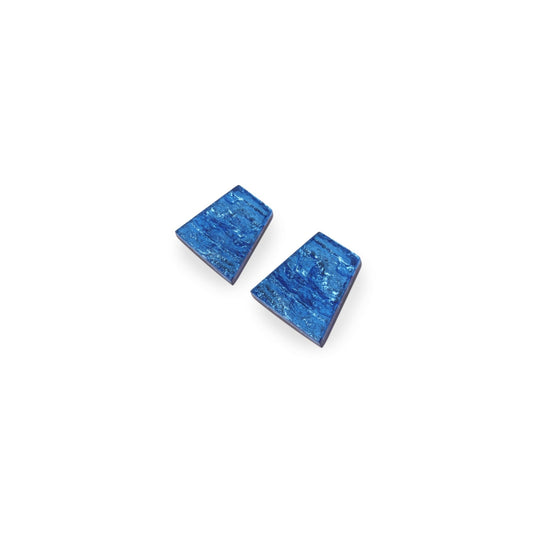 Azure Aztec Shiny Extra Large Stud Earrings | The Jewellery Stop
