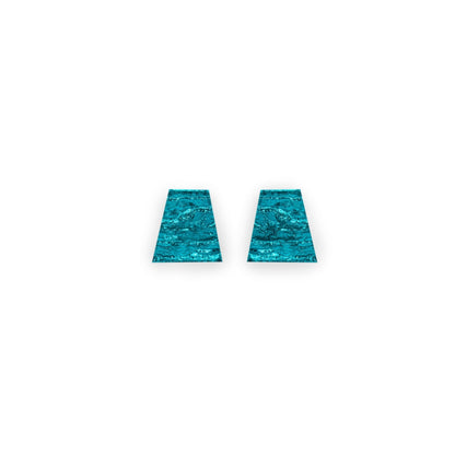 Teal Aztec Shiny Extra Large Stud Earrings | The Jewellery Stop