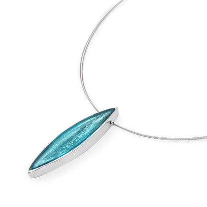 Aqua Pewter Petals Single Pendant | The Jewellery Stop